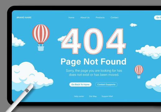 Modern 404 Error UI Page Design Template