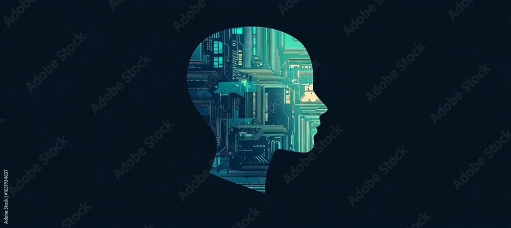 Poster artificial intelligence in modern technology exploring the future of digital innovation and growth