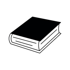 Book. School supplies. Reading concept. Simple doodle illustration, object isolated on white background