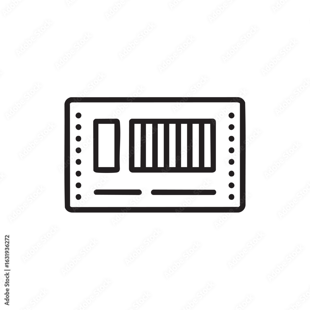 Poster a line drawing of a computer ram stick.
