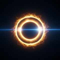 Obraz premium A luminous ring structure in space.