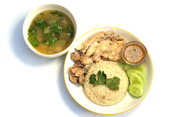 Chicken rice is popular in Thailand.