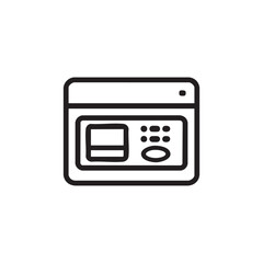 Fototapeta premium A black and white line drawing of a microwave oven.