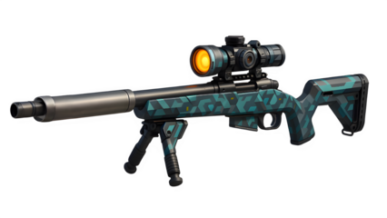 Futuristic M24 Sniper Rifle 3D Render with Digital Camo and Thermal Scope
