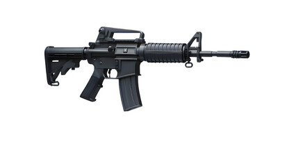 Futuristic Anti-Gravity M4 Rifle with HUD Overlay – Transparent PNG