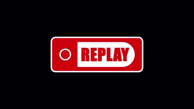 replay text with circular symbol animation for sports highlights and instant review