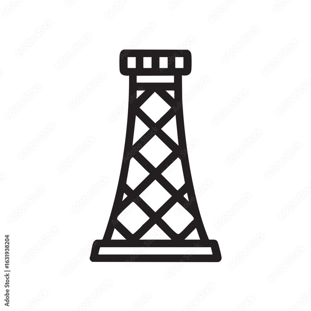 Poster a simple line drawing of a radio or broadcast tower.