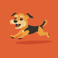 Cartoon Dog Running with Joy