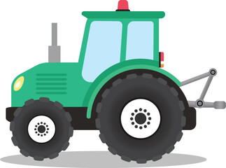green tractor isolated on white background