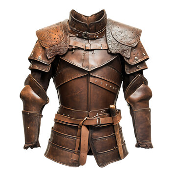 A medieval brown leather men arming doublet custom for war