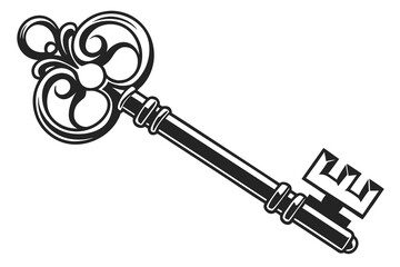 Victorian key silhouette
