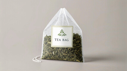 tea bag with tea leaves