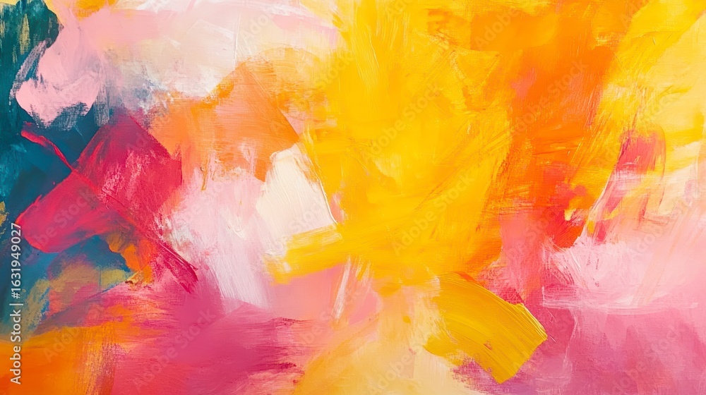 Canvas Prints abstract vibrant colorful paint strokes background texture.