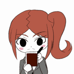 メモを取るスーツを着た女性