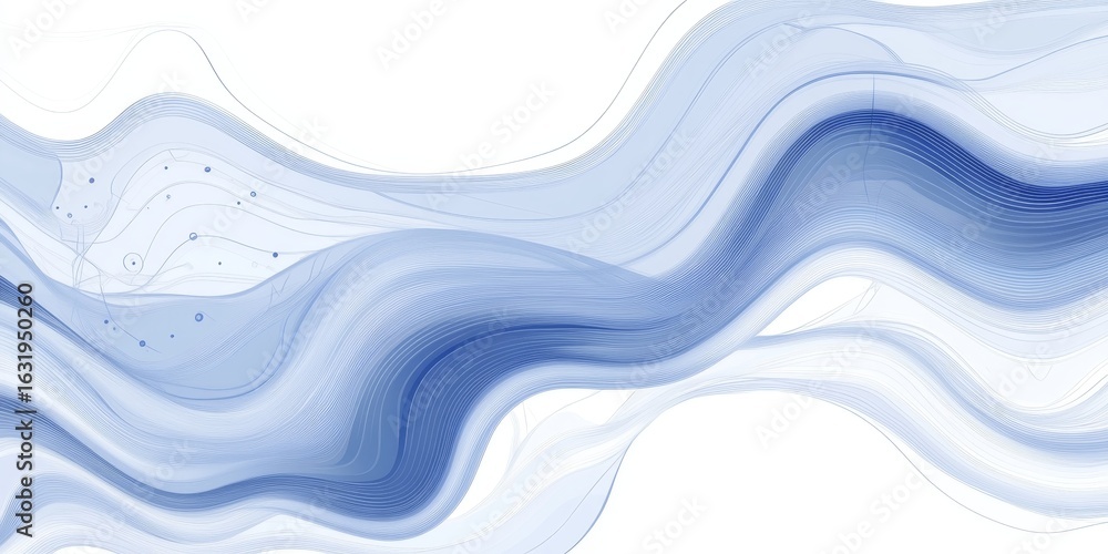 Aufkleber electric blue wave connections with smooth texture and seamless pattern on abstract digital backdrop