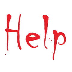 Dripping Red Paint Text Illustration of the Word Help