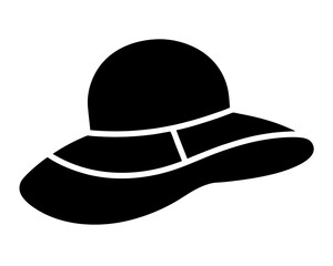 Elegant black sun hat silhouette design offering protection from sun rays
