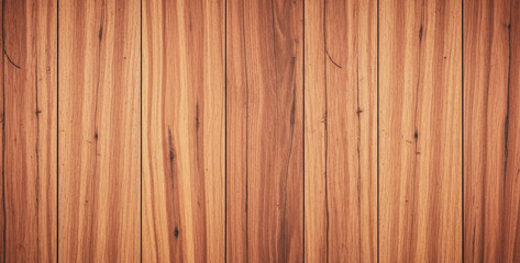 Obraz premium Wood planks background showing natural wood grain and texture in brown tones, emphasizing earthy warmth and handcrafted surface detail perfect for product presentation or rustic graphic design use.