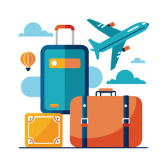 travel suitcase with luggage