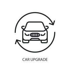 Car upgrade thin line vector icons.