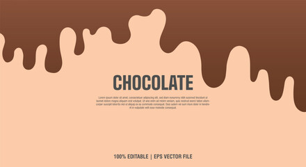 Chocolate Drip Vector Background – Editable Sweet Banner Template