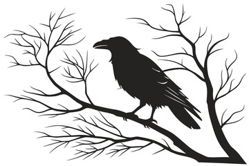 Raven bird silhouette
