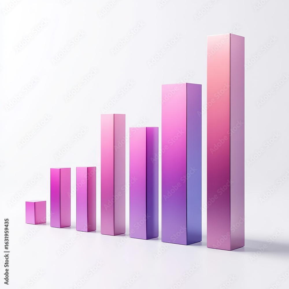 Aufkleber gradient colored rectangular bars arranged in a rising pattern.