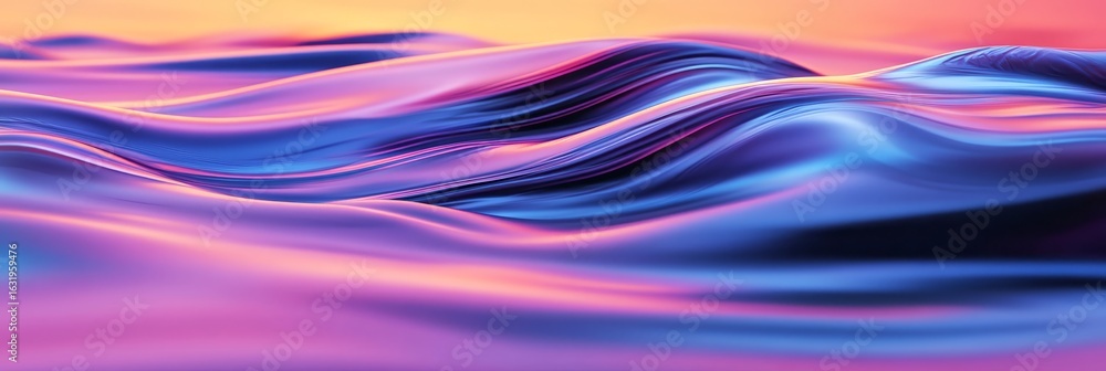 Poster dynamic visual rhythms with soft wavy flow and motion blurred backdrop in creative pattern design