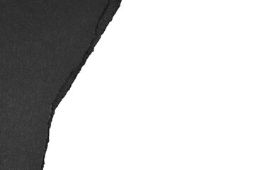 black ripped torn paper border isolated on white or transparent png