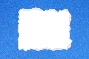 blue paper frame isolated on white or transparent png