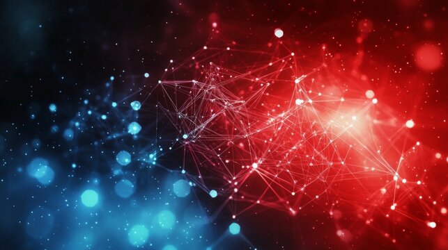 Intricate Network of Glowing Red Intersections Illuminating a Complex Grid Pattern Background Design