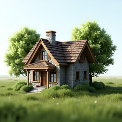 Small Cottage in a Field