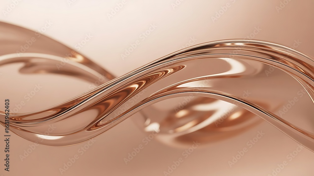 Aufkleber abstract rose gold ribbon flowing gracefully across a soft background creating a smooth and elegant 