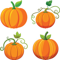 Autumn vibes card whit pumpkins, tea bag, a teapot and a candle. Autumn, harvest, holiday, fall concept