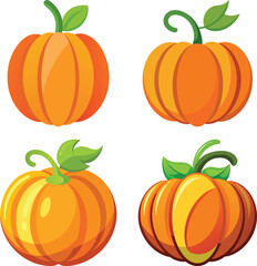 Autumn vibes card whit pumpkins, tea bag, a teapot and a candle. Autumn, harvest, holiday, fall concept