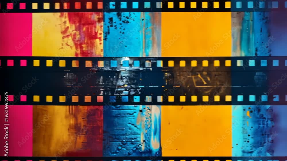 Aufkleber experimental abstract film texture background with dynamic grain and vibrant layers