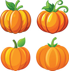 Autumn vibes card whit pumpkins, tea bag, a teapot and a candle. Autumn, harvest, holiday, fall concept