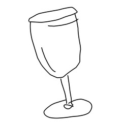 Hand drawn set of different glasses for drinks.