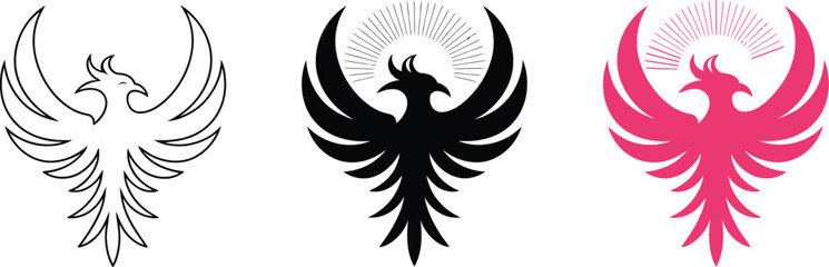 Obraz premium Stunning phoenix logo designs for powerful brand identity