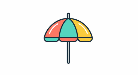 Obraz premium Whimsical multicolored umbrella illustration symbolizing protection from the sun