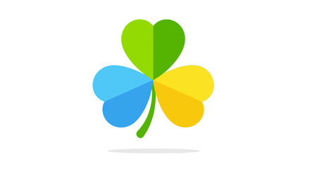 Colorful abstract shamrock symbol, luck and fortune concept design