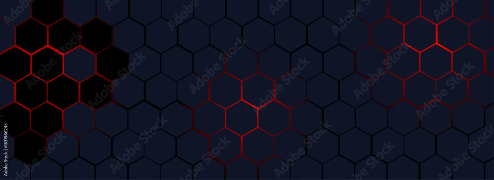 Poster futuristic neon hexagon grid. glowing honeycomb tech background. neon bright honeycomb pattern. digi
