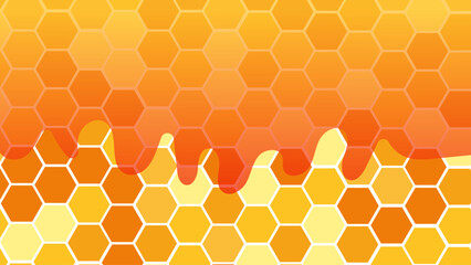 Seamless 3D hexagon honeycomb background in orange-yellow tones. Abstract tech-style geometric pattern for modern design, book covers, templates, and construction visuals.