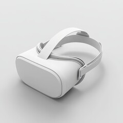 A  shot of a white virtual reality headset.
