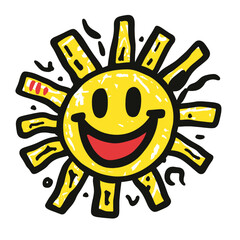 Cute smiling sun illustration