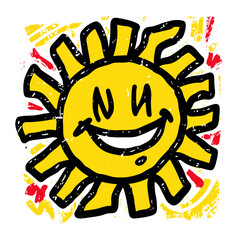 Cute smiling sun illustration
