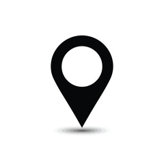 Black map pin icon vector