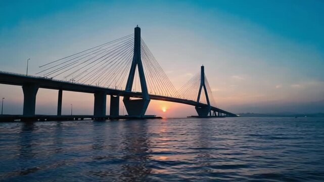 bandra worli sea link mumbai sunset view ocean bridge video