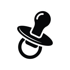 Black baby pacifier icon vector