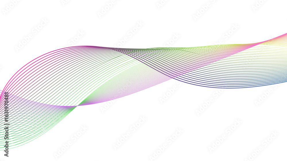 Poster futuristic dynamic lines on transparent or white background – modern abstract light wave vector, tec